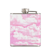 淡いピンクのエレガントな雲の装飾 フラスク (裏面)