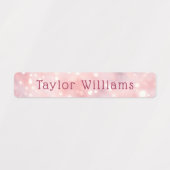 淡いピンクのエーテル《写真》ぼけ味防水名 ラベル (デザイン1)