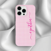 淡いピンクのギンガムのサイン Case-Mate iPhoneケース