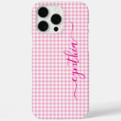 淡いピンクのギンガムのサイン Case-Mate iPhoneケース (裏面)