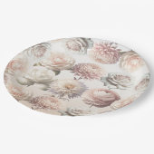 淡いピンクのクリーム色の花のウェディングブーケ ペーパープレート (アングル)