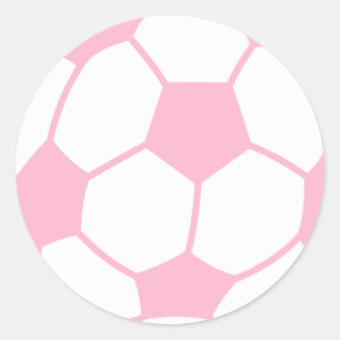 淡いピンクのサッカーボール ラウンドシール