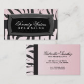 淡いピンクのシマウマの黒は縞で飾ります 名刺 (正面/裏面)