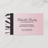 淡いピンクのシマウマの黒は縞で飾ります 名刺 (裏面)