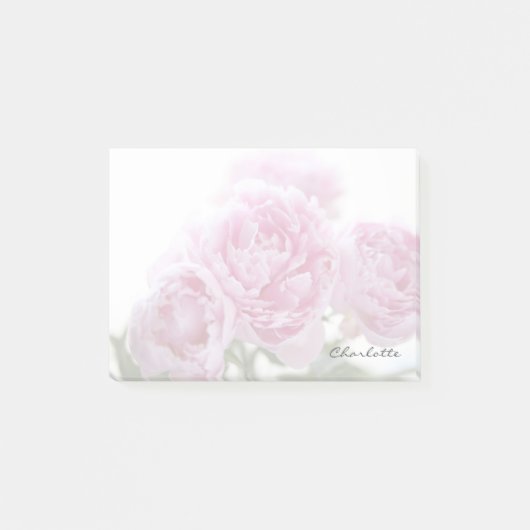 淡いピンクのシャクヤクは衰退します ポストイット (正面)