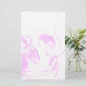 淡いピンクのスカル 便箋 (スタンド正面)