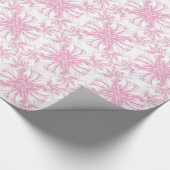 淡いピンクのダマスク織の花柄パターン ラッピングペーパー (角)