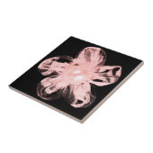 淡いピンクのチュールの花（黒） タイル (側面)