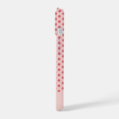淡いピンクのドット シンプル おしゃれ オーダーメイド 名前入り iPhone 15ケース (左側面)