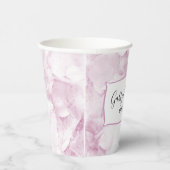 淡いピンクのハイドランジアの花 水彩 結婚式 紙コップ (右)