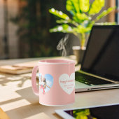 淡いピンクのハート写真バレンタインデー マグカップ