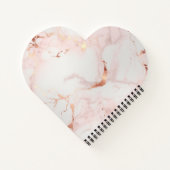 淡いピンクのハート形のノート ノートブック (裏面)