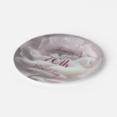 淡いピンクのバラの紙皿、第70誕生会 ペーパープレート (アングル)