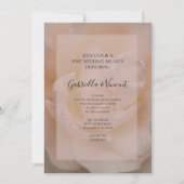 淡いピンクのバラの花束を飾った結婚式後ランチのご案内 招待状 (正面)