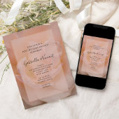 淡いピンクのバラの花束を飾った結婚式後ランチのご案内 招待状