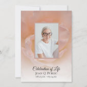 淡いピンクのバラの花　命の感謝祭 招待状 (正面)