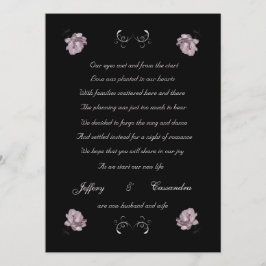 淡いピンクのバラの駆け落ちの発表 案内状