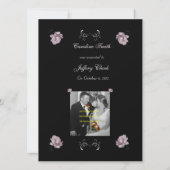 淡いピンクのバラの駆け落ちの発表 案内状 (裏面)