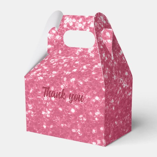 淡いピンクのバラフェイクスパークルグリッターモノグラム フェイバーボックス (裏面サイド)