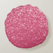 淡いピンクのバラフェイクスパークルグリッター ラウンドクッション (裏面)
