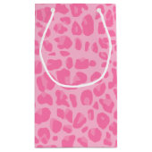淡いピンクのヒョウのプリントパターン スモールペーパーバッグ (裏面)