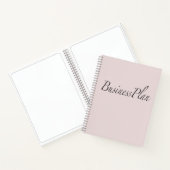 淡いピンクのビジネスプランスパイラルノートブックの罫線なし ノートブック (内部)