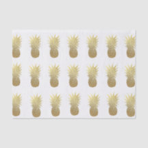 淡いピンクのフェイクな金ゴールドホイルのパイナップルティッシュペーパー