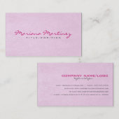淡いピンクのフェイクレザールックテクスチャ 名刺 (正面/裏面)