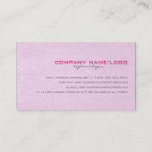 淡いピンクのフェイクレザールックテクスチャ 名刺 (裏面)