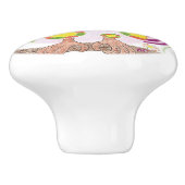 淡いピンクのフクロウの子供部屋部屋の陶磁器のノブ セラミックノブ (側面)