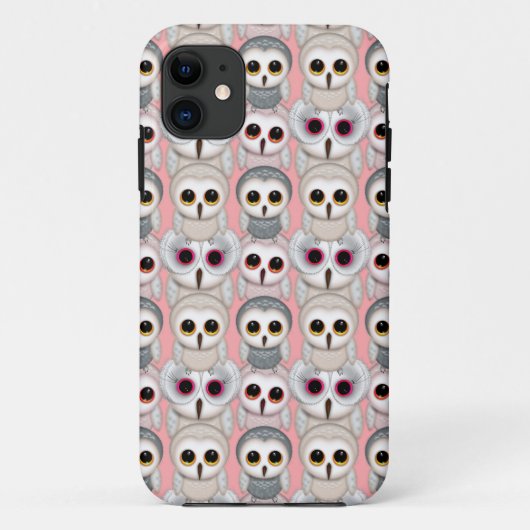 淡いピンクのフクロウ柄のベビー服 Case-Mate iPhoneケース (裏面)