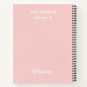 淡いピンクのフローラカスタマイズ可能な名前 ノートブック (裏面)