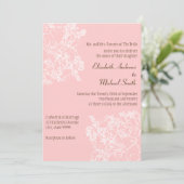 淡いピンクのフローラ結婚式招待状 招待状 (スタンド正面)