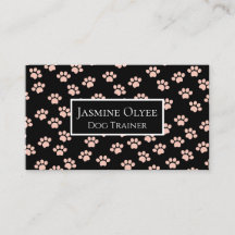 淡いピンクのペットのポーパターン（黒）