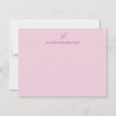 淡いピンクのモノグラムが並んだ ノートカード (正面)