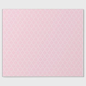 淡いピンクのモロッコのクローバーの白 ラッピングペーパー (フラット)