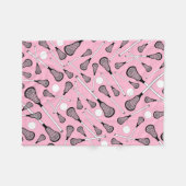 淡いピンクのラクロスの棒 フリースブランケット (正面(横))