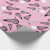 淡いピンクのラクロスの棒 ラッピングペーパー (角)