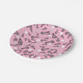 淡いピンクのラクロス ペーパープレート (アングル)
