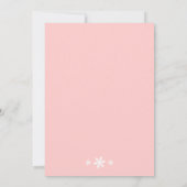 淡いピンクの冬のレースの誕生日のパーティの招待状- 招待状 (裏面)