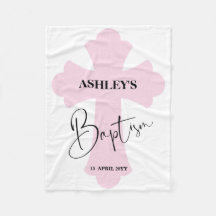 淡いピンクの十字洗礼