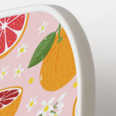 淡いピンクの可愛いオレンジ ピックルボールラケット (左詳細)