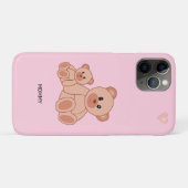 淡いピンクの可愛い熊 Case-Mate iPhoneケース (裏面(横))