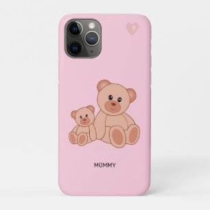 淡いピンクの可愛い熊 iPhone 11 PROケース