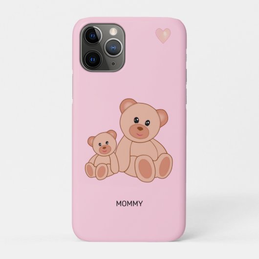 淡いピンクの可愛い熊 Case-Mate iPhoneケース (裏)