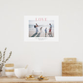 淡いピンクの大きな愛の記憶イベント家族写真 ポスター (キッチン)