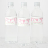 淡いピンクの小さな服の赤ちゃんシャワー ペットボトルラベル (ボトル)