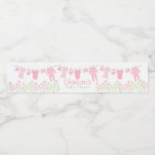 淡いピンクの小さな服の赤ちゃんシャワー ペットボトルラベル (シングルラベル)