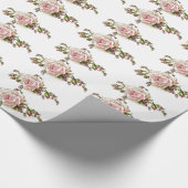 淡いピンクの敏感なバラのラッピングペーパー ラッピングペーパー (角)