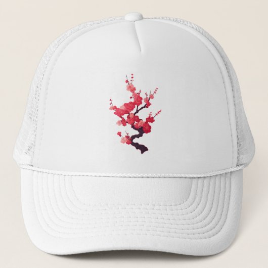 淡いピンクの日本の桜の小枝 キャップ (正面)